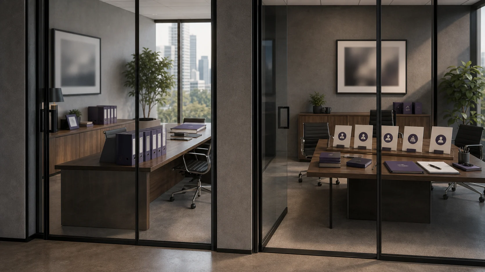 Two consultation rooms representing advisor and broker options